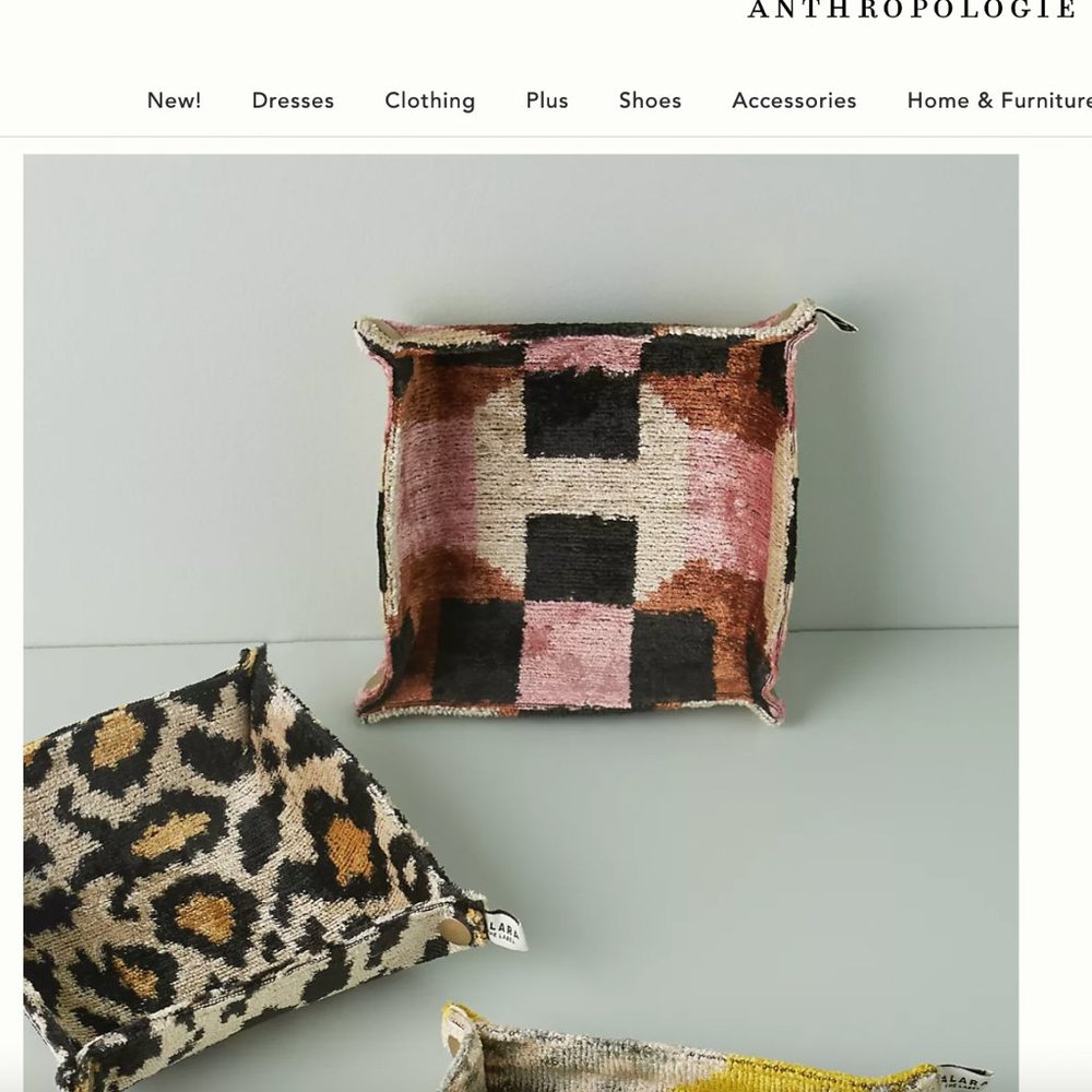 Anthropologie silk valet tray